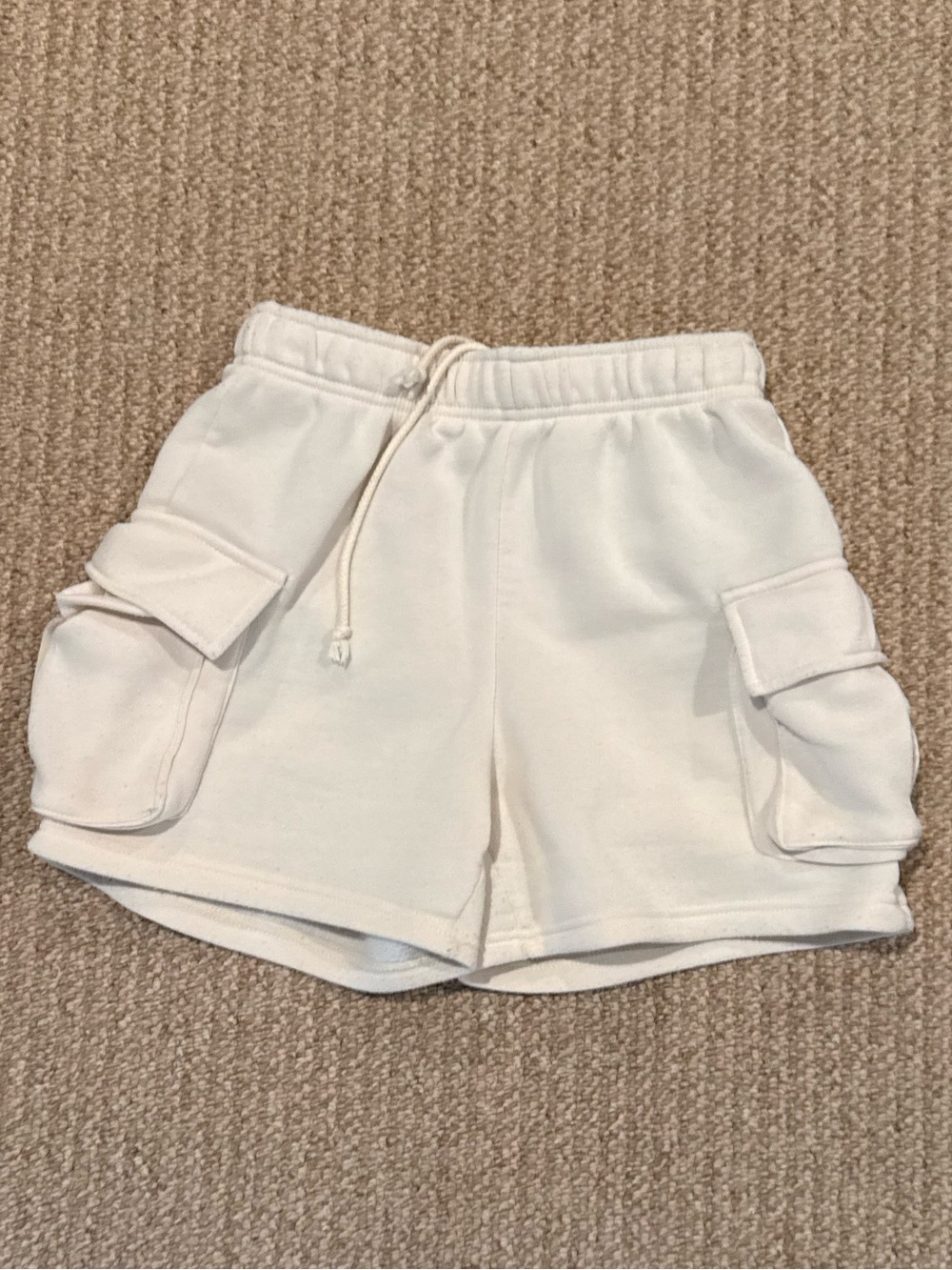 No Comment Cozy Fleece Shorts in Cream